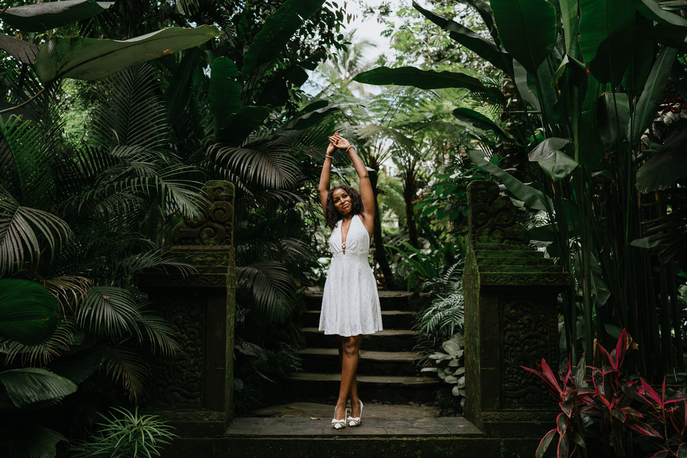 Solo photography session at Bambootel Bali surrounded by tropical nature.
