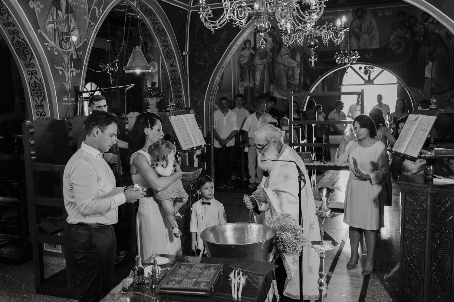 Christening photograph in the church in Cyprus