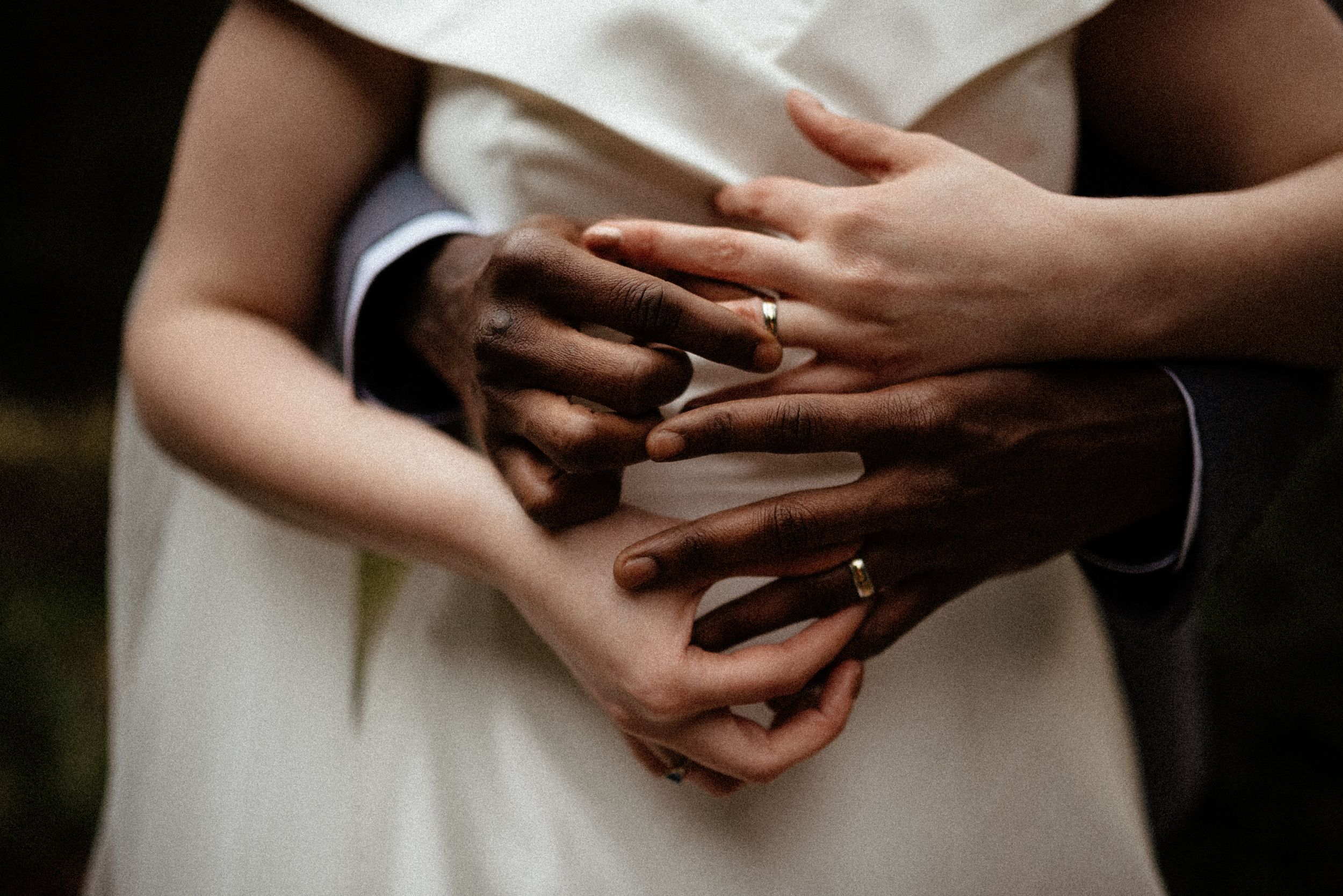 Close-up shots of hands with engagement ring showing romantic proposal moment.