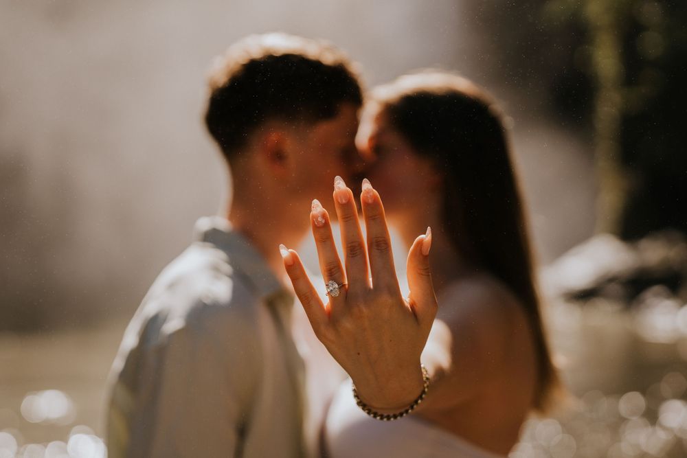 Romantic proposal at Blangsinga Waterfall Bali