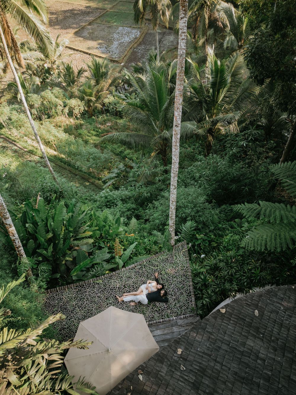 Couple drone photography at Bambootel Bali.
