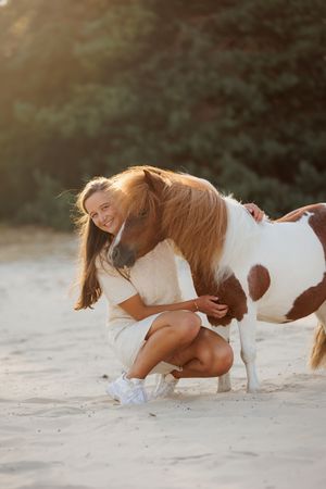 Pony tijdens een paardenfotoshoot