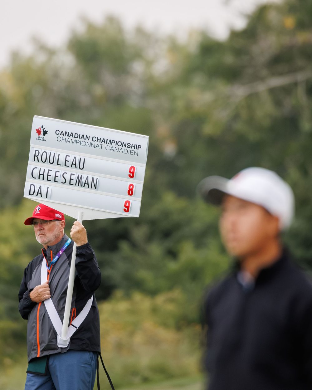 Canadian Championship scorecard showing Rouleau, Cheeseman, and Dai at 9 under par.