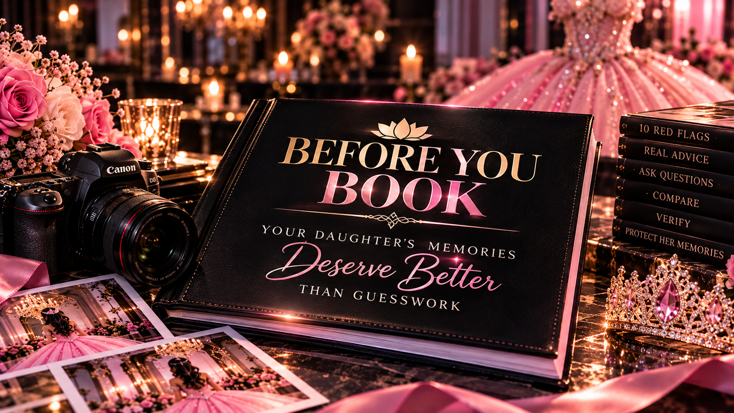 DFW quinceanera photographer reviews guide covering Google ratings, Facebook recommendations, BBB listings and verified client feedback.
