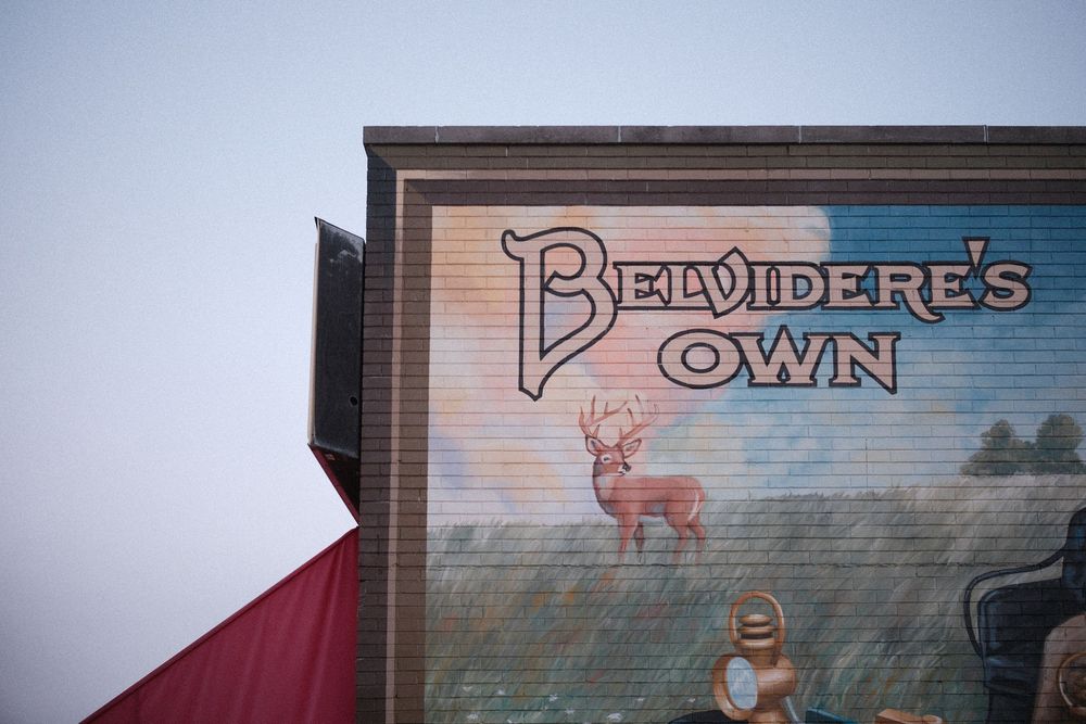 Downtown Belvidere, IL photographed by David J. Manning on September 14, 2026. Fujifilm X-E5. TTArtisan 27mm f2.8. Custom Kodachrome recipe.