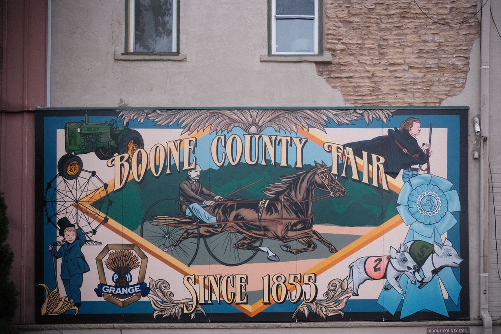 Downtown Belvidere, IL photographed by David J. Manning on September 14, 2026. Fujifilm X-E5. TTArtisan 27mm f2.8. Custom Kodachrome recipe.