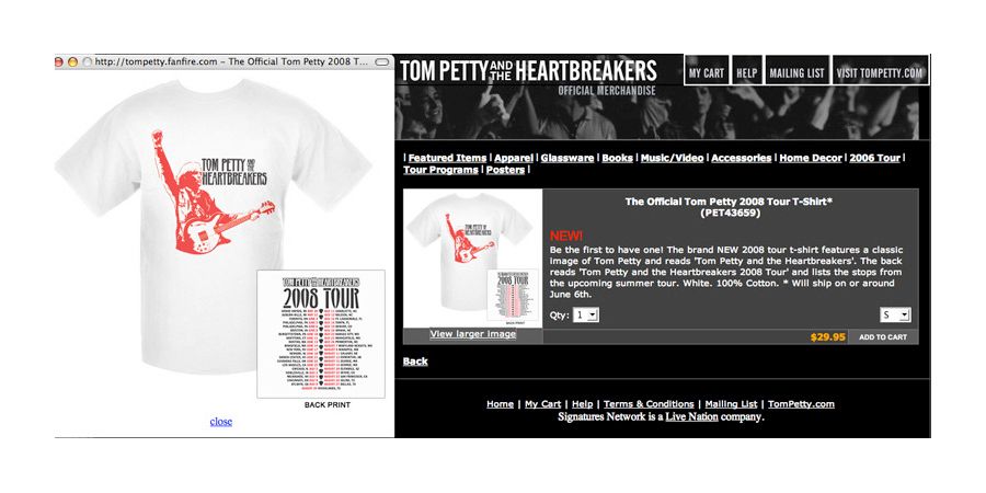 Tom Petty 2008 press image used for Best Buy Advertisements, marketing materials, website and tour shirts ©Jackie Butler