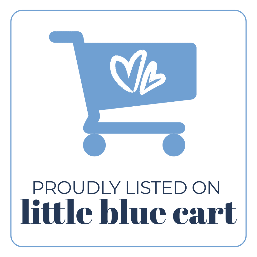 logo of a blue shopping cart with two hearts: Sarah Thayer Photography is in the Little Blue Cart directory of progressive small businesses