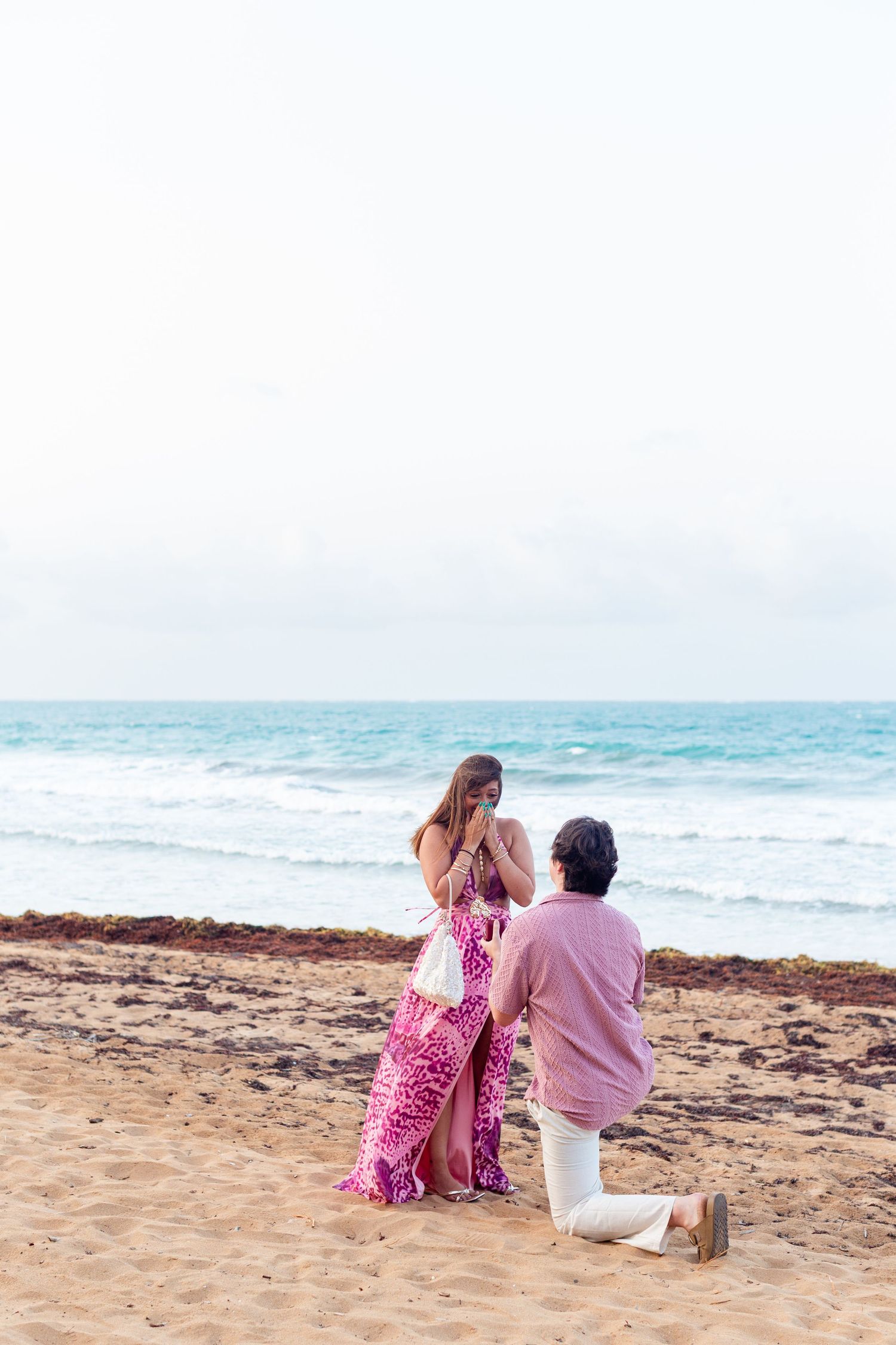 Marriage proposal on the beach. Río Grande, Puerto Rico.