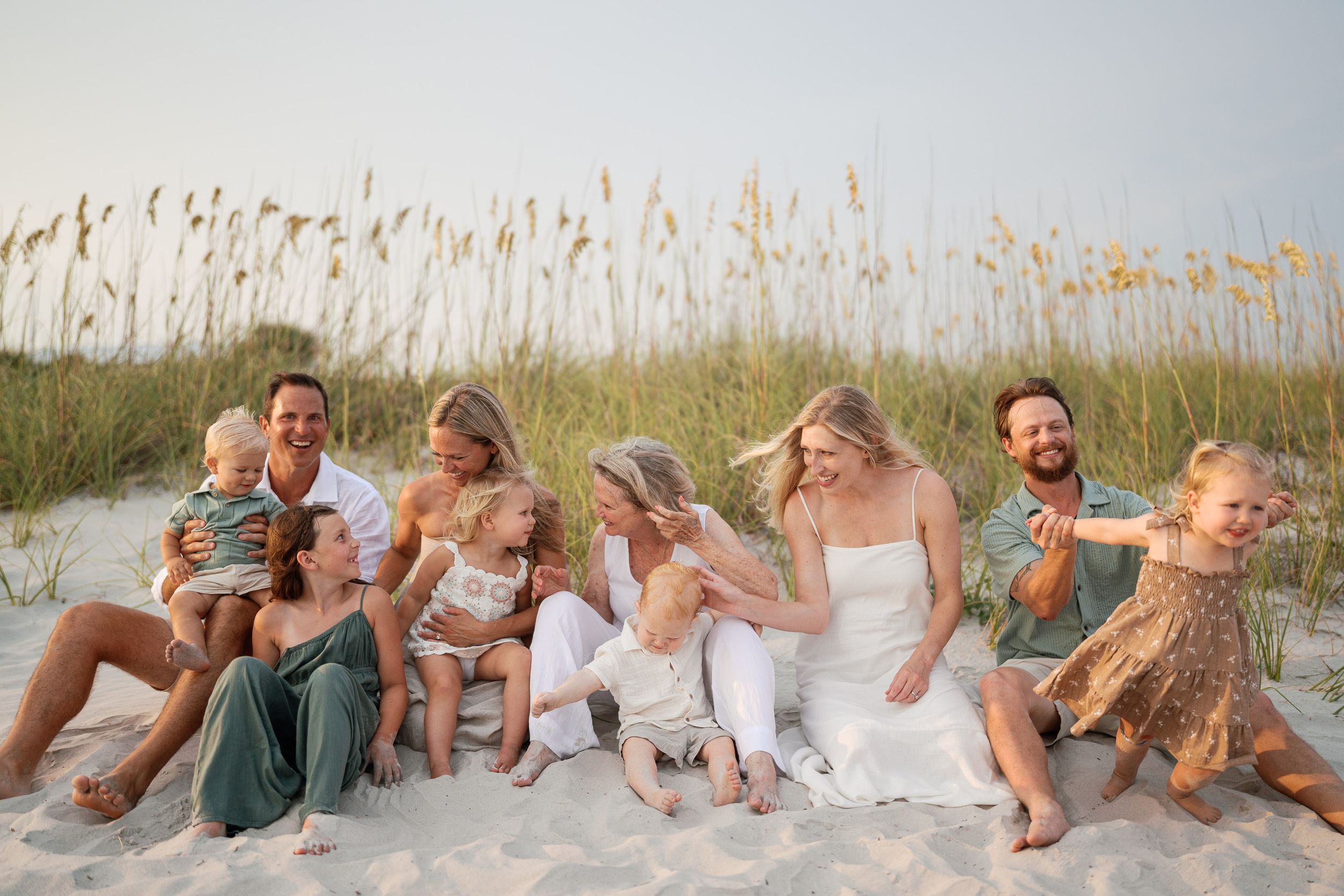 Family enjoying the beach in Southport