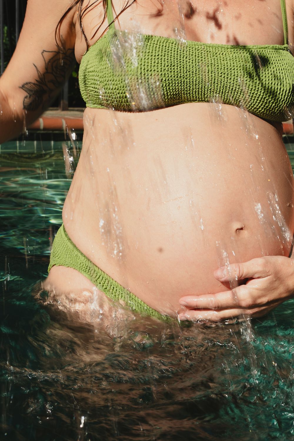 pregnant woman in water
