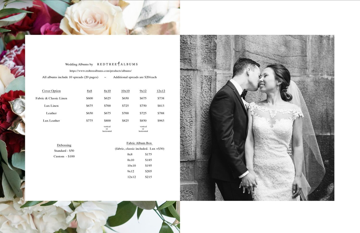 Wedding Album Cost from Redtree Albums