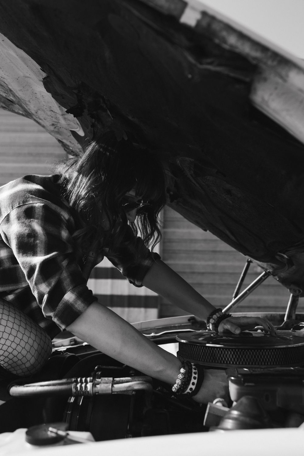 Transgender solo photoshoot with vintage car with 80s vibe taken by Lemon & Honey Co.