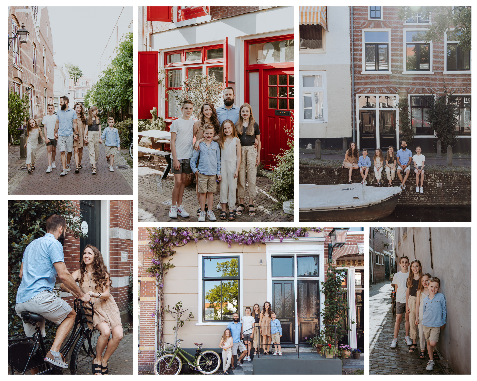 American tourist family walking through the streets of Haarlem during family photoshoot by Jorietha Rabie Photography from the Netherlands