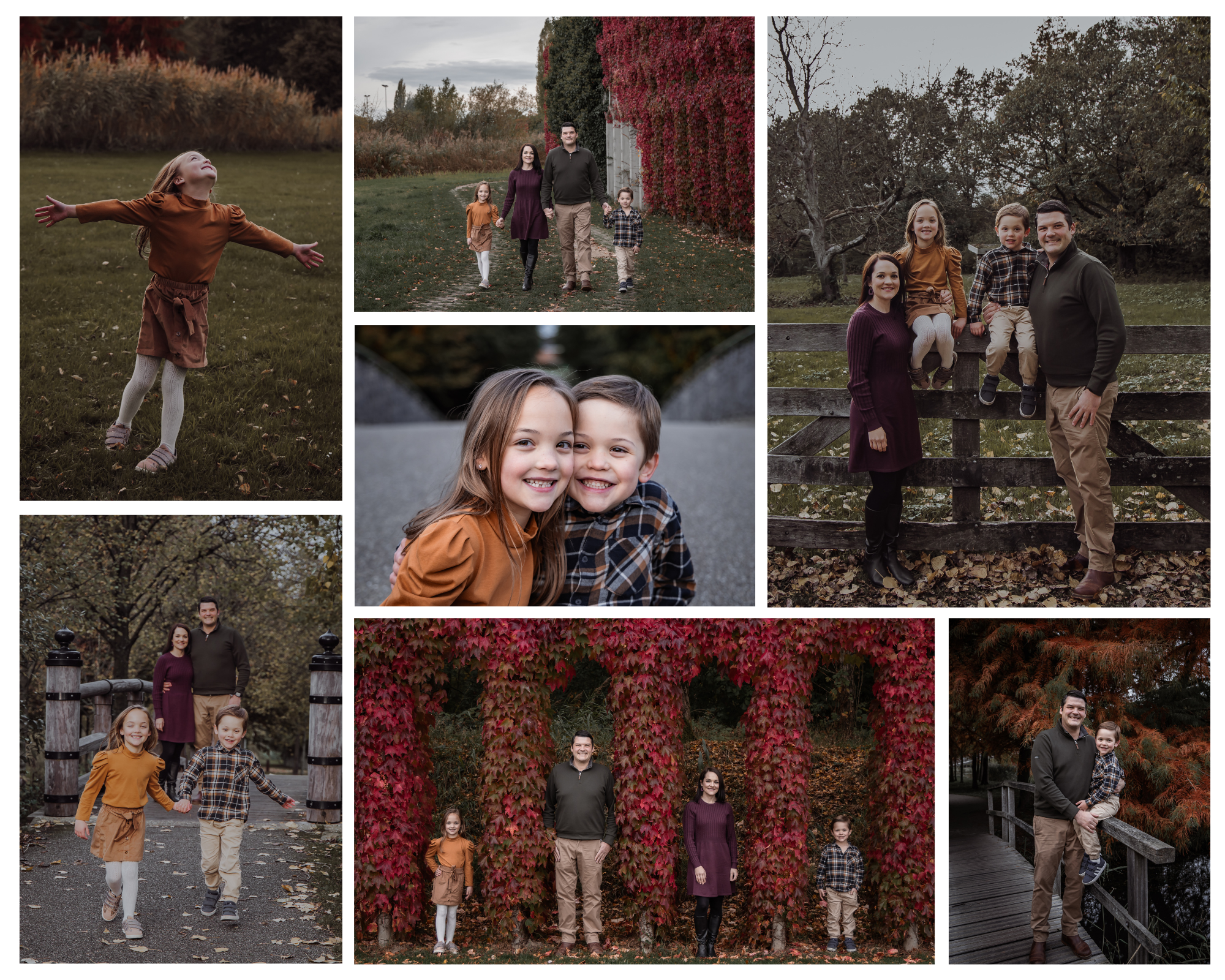 Family picnic photoshoot on a farm in Utrecht, Netherlands, candid moments of kids playing in autumn setting