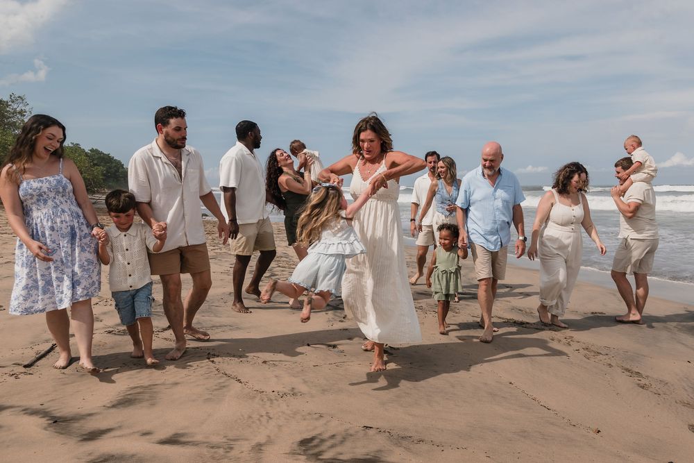 family reunion beach photos at JW Marriott Guanacaste Resort and Spa