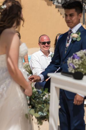 Intimate wedding vows exchange in San José del Cabo