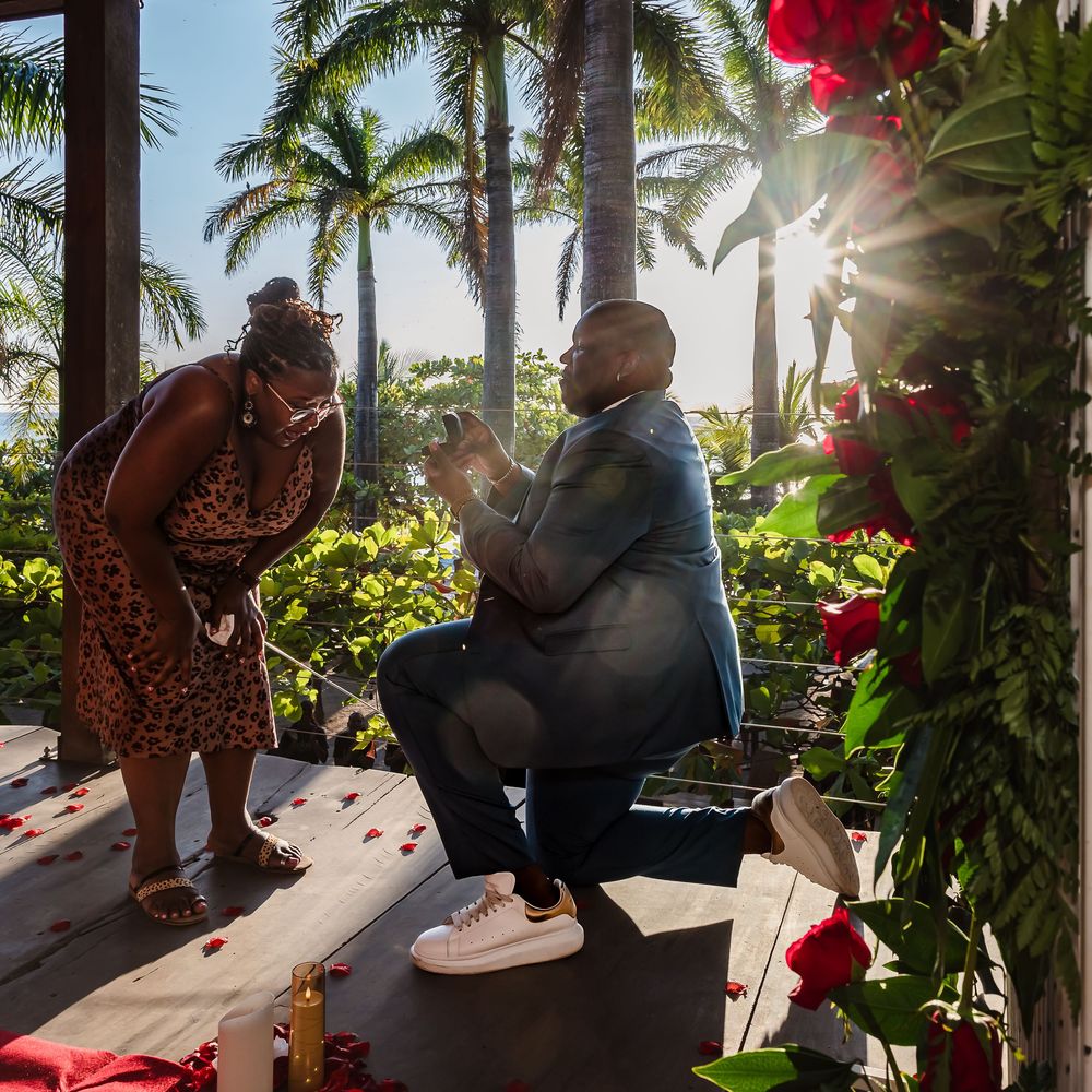 Lola's Avellanas beach surprise proposal photography