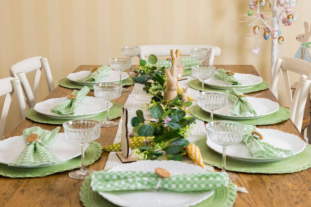 Easter table setting in green taken by sunshine coast commercial photographer