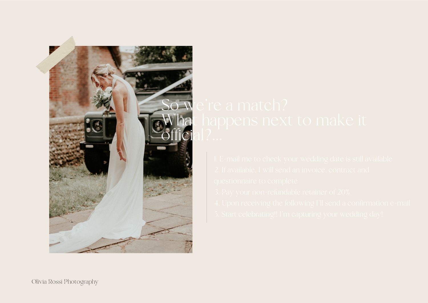 A person in an elegant white wedding gown stands beside a vintage black car during a rustic outdoor photoshoot.