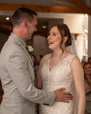 a peacefull moment for the newly weds