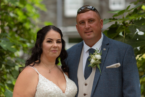 Leanne & Tom having couples portraits after the wedding