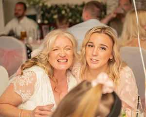 Vicky captured with a wedding guest