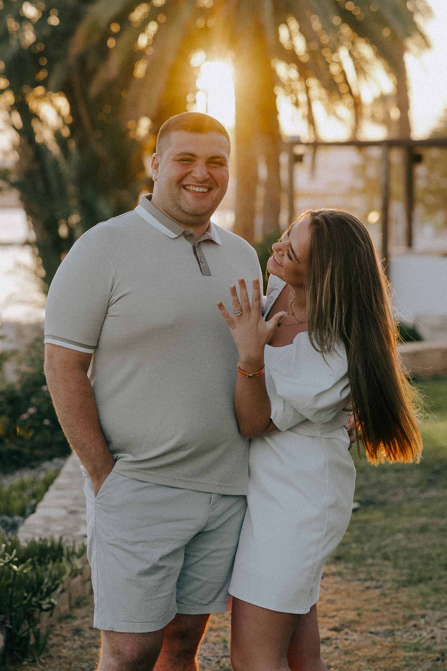 Engagement photography in Paphos, sunset photoshoot. Cyprus family and wedding photographers