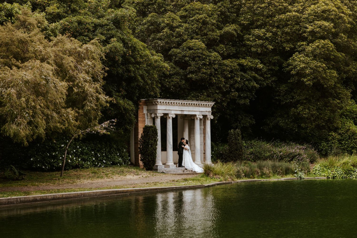 bride and groom in Golden Gate Park in San Francisco on their elopement day