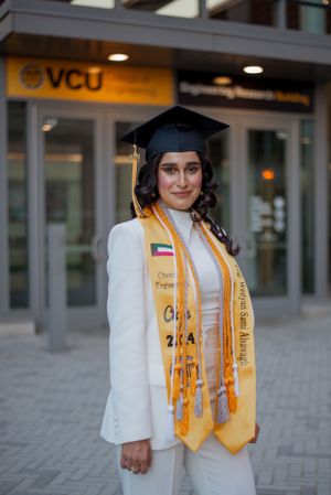 VCU Graduation photos of woman
