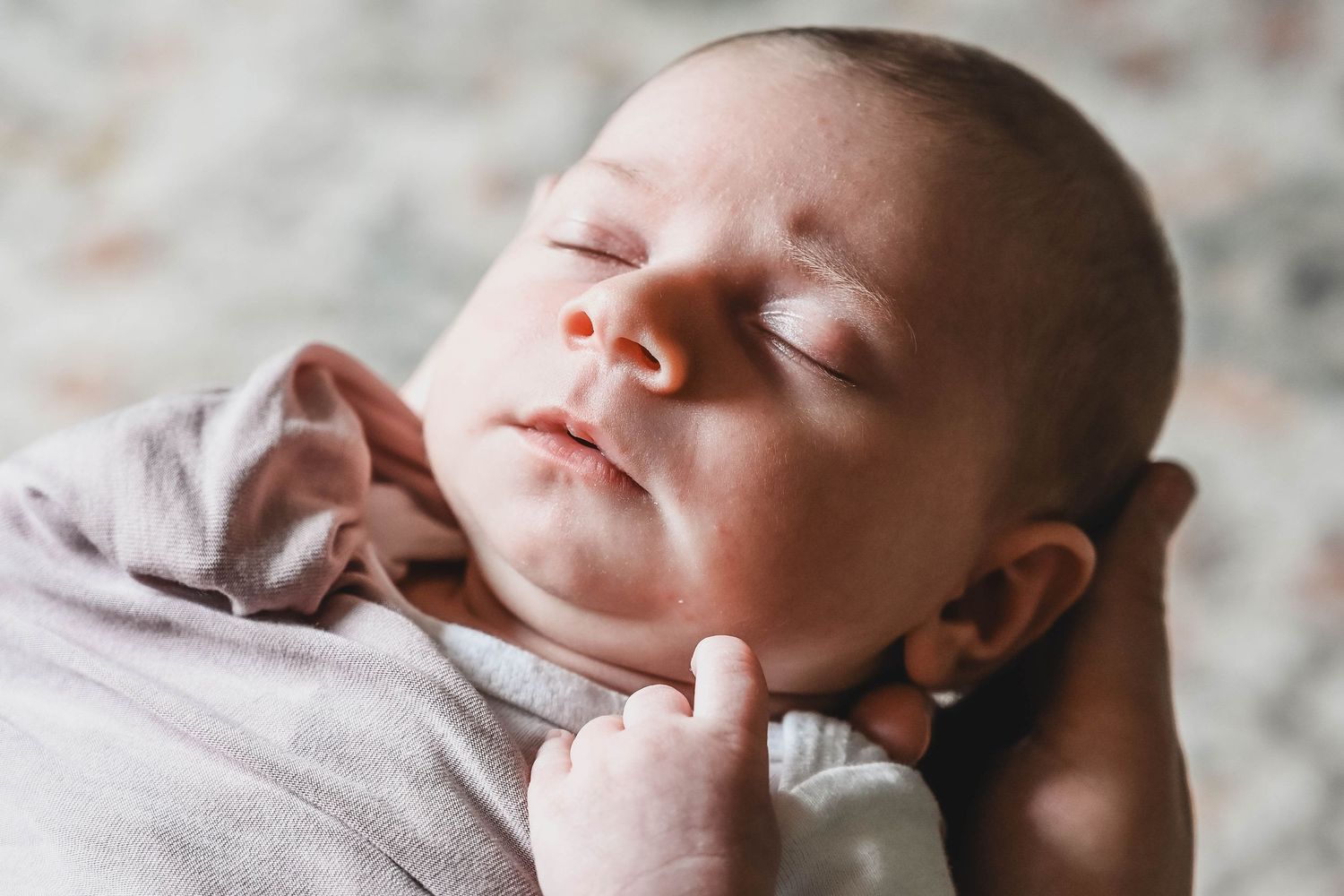 Sleeping baby in newborn photo shoot near Troy, NY