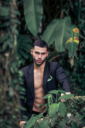 Puerto Rico Photographer. Albert Ray Photo. Rainforest Photoshoot. Male Portraits. Editorial Photoshoot. Male Shots. El Yunque. LGBTQ Photos