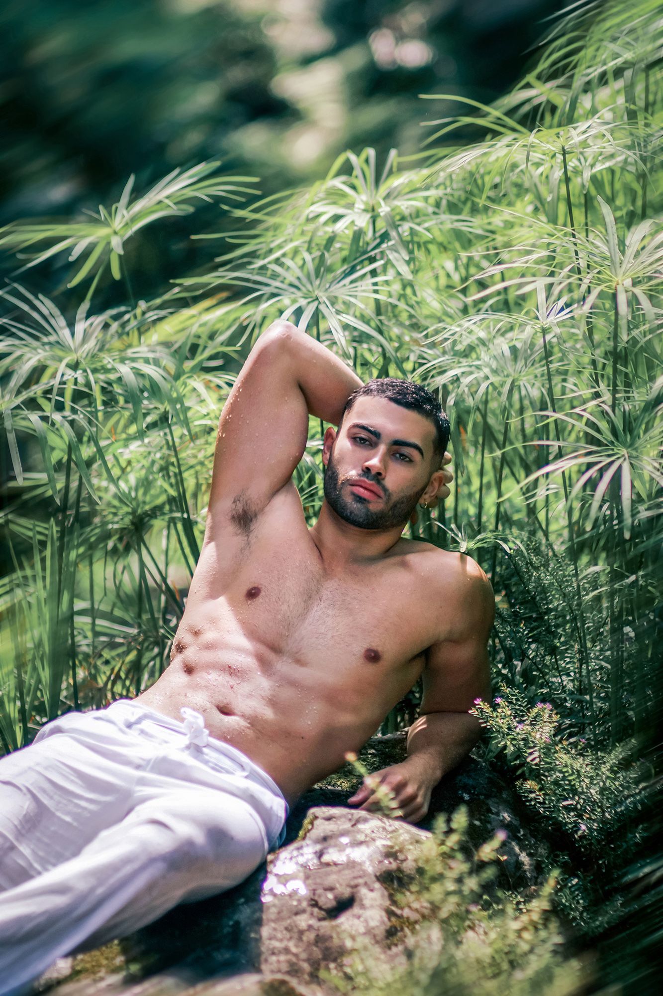 Puerto Rico Photographer. Albert Ray Photo. Rainforest Photoshoot. Male Portraits. Editorial Photoshoot. Male Shots. El Yunque. LGBTQ Photos
