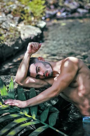 Puerto Rico Photographer. Albert Ray Photo. Rainforest Photoshoot. Male Portraits. Editorial Photoshoot. Male Shots. El Yunque. LGBTQ Photos