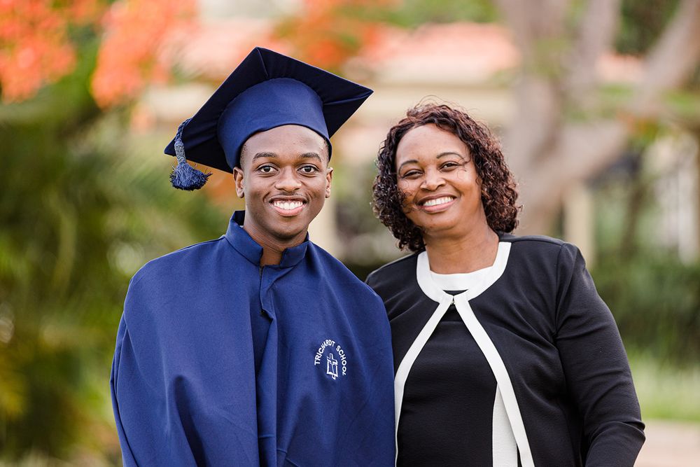 a graduation family photo of a mother and son in Maputo, Mozambique by mercy koimburi