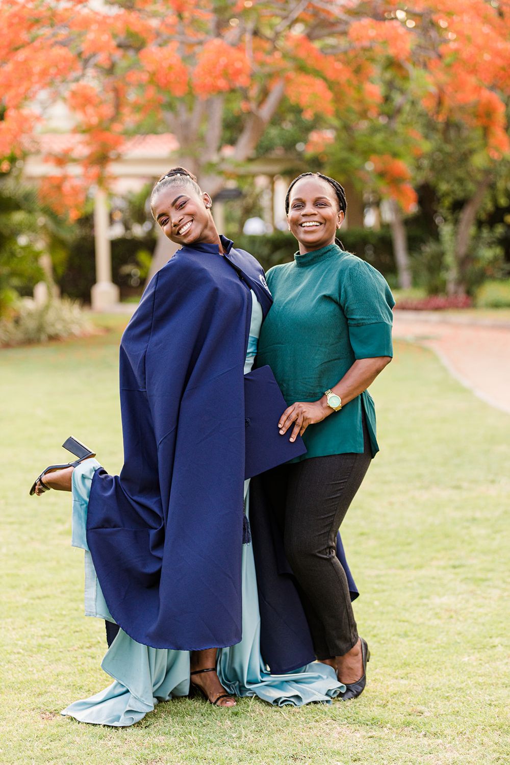 a graduation photo of a Black mother and daughter in Maputo, Mozambique by mercy koimburi