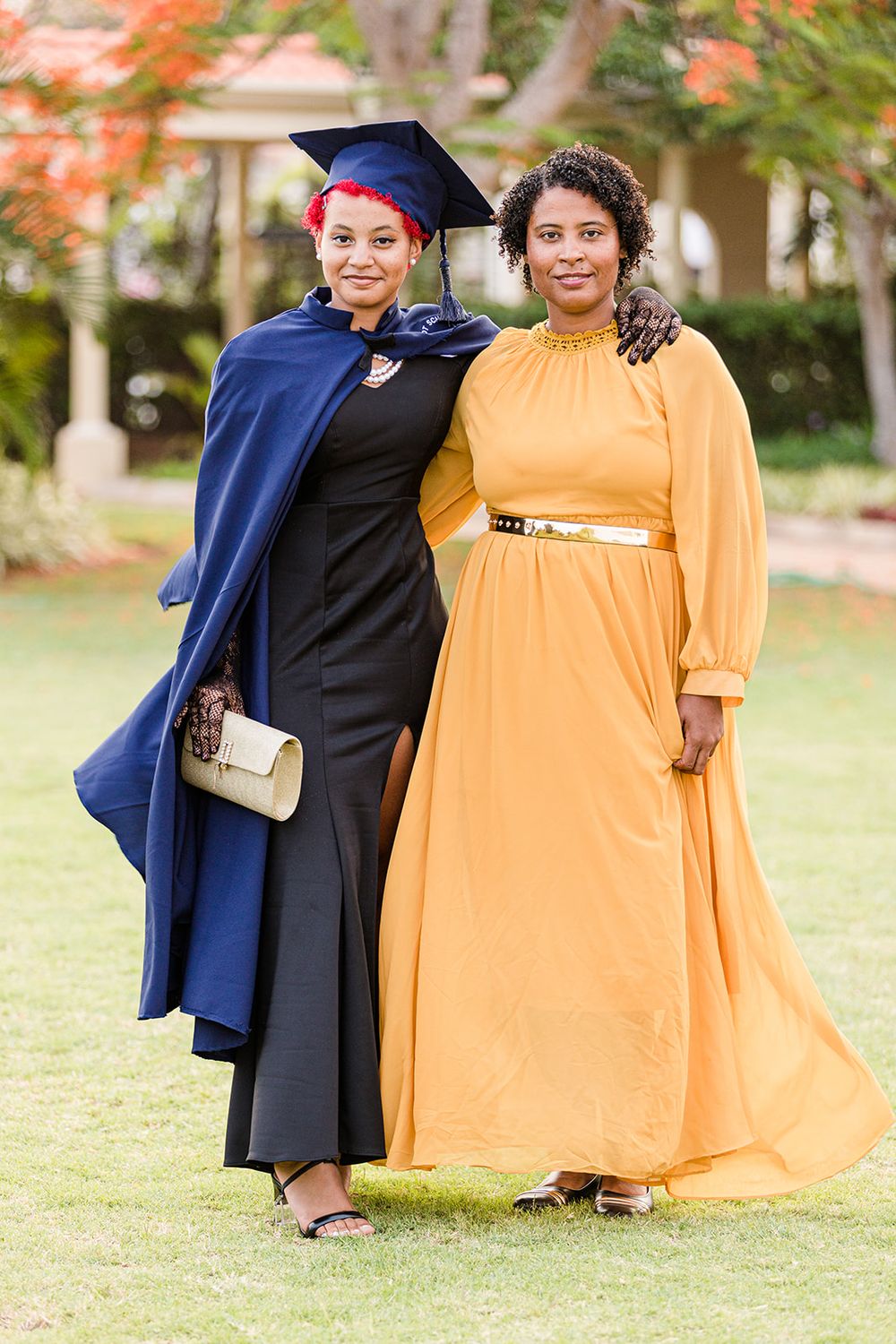 a graduation photo of a Black mother and daughter in Maputo, Mozambique by mercy koimburi