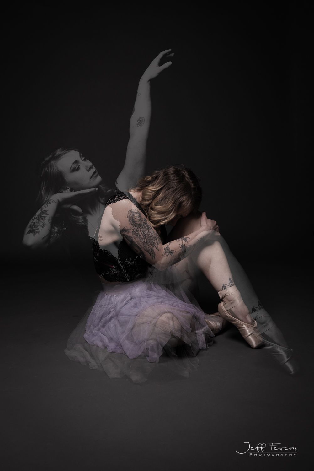 Double exposure of a Dancer