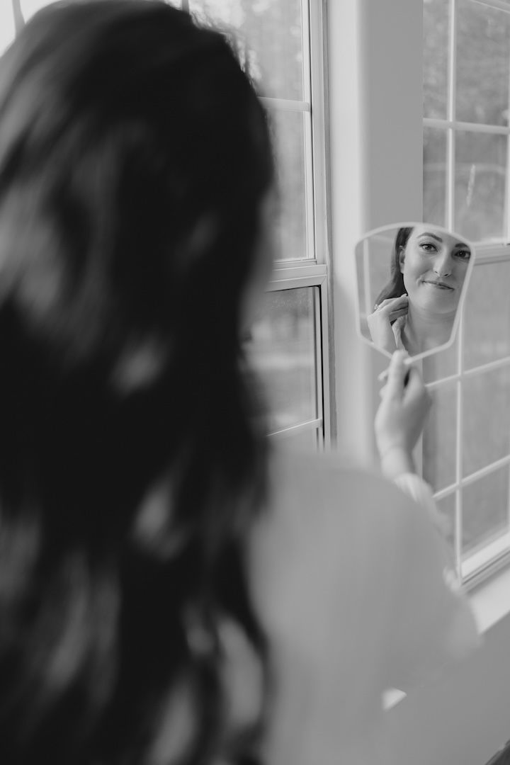 Bride getting ready before Elopement