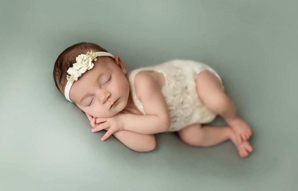 Picture of baby girl newborn photo taken in my studio in Coventry.