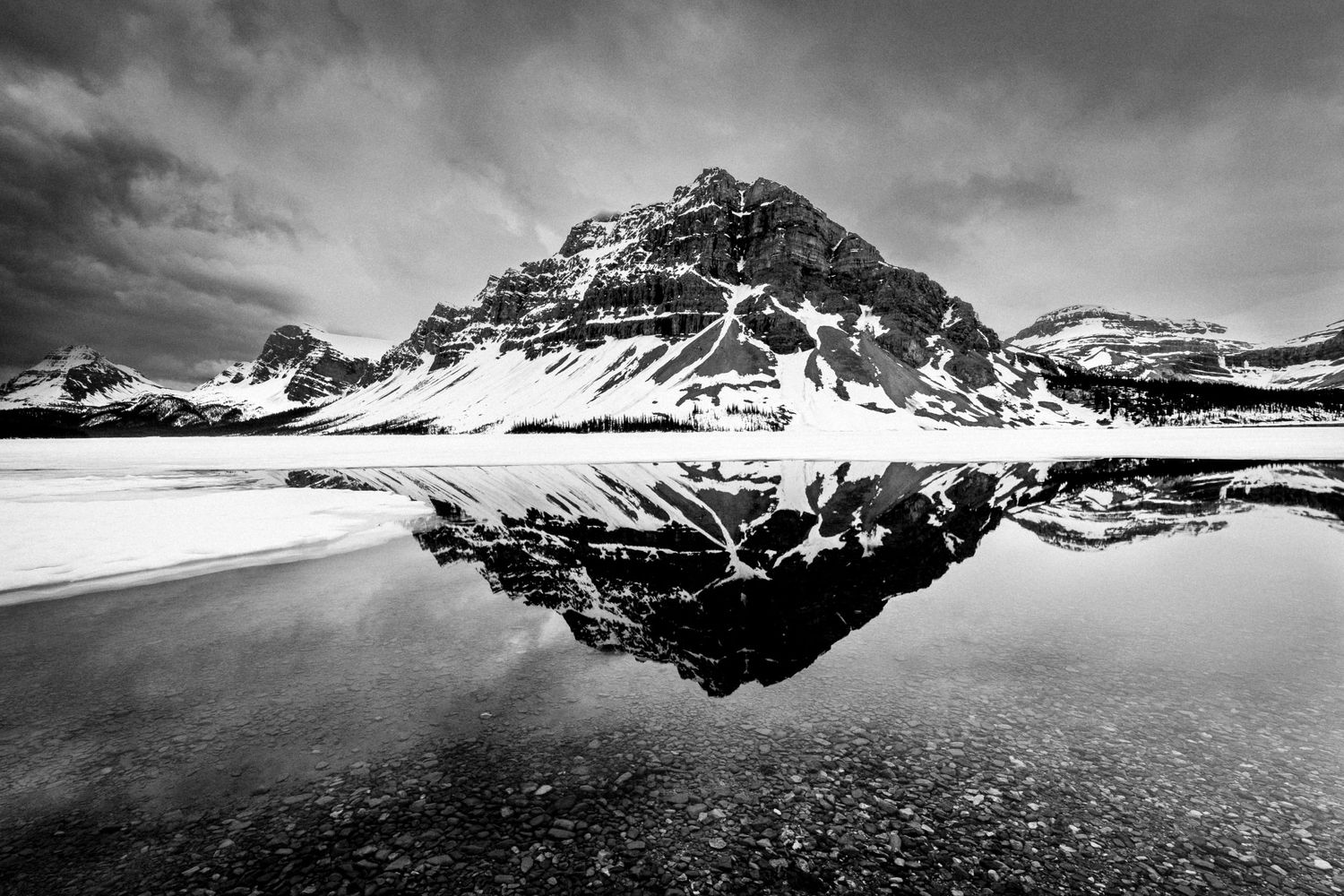 Mountains in Monochrome, Crowfoot, Bow Lake, Icefields parkway