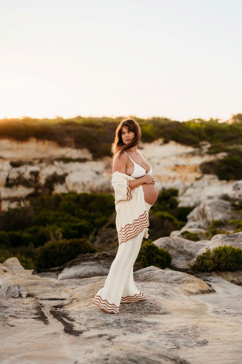 Pregnant woman naturally captured in the weeks before birth