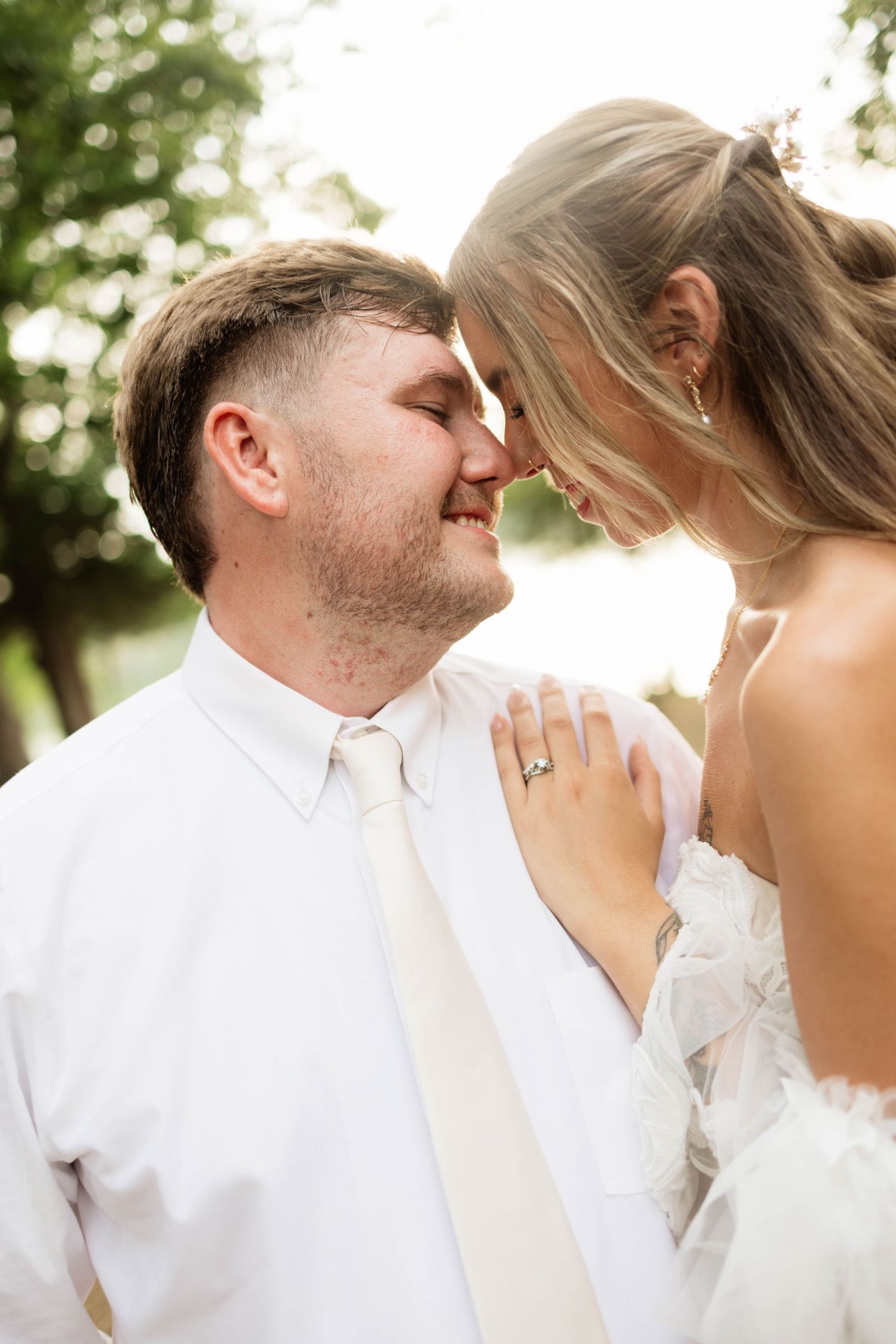 Nuzzled in after the I-do's