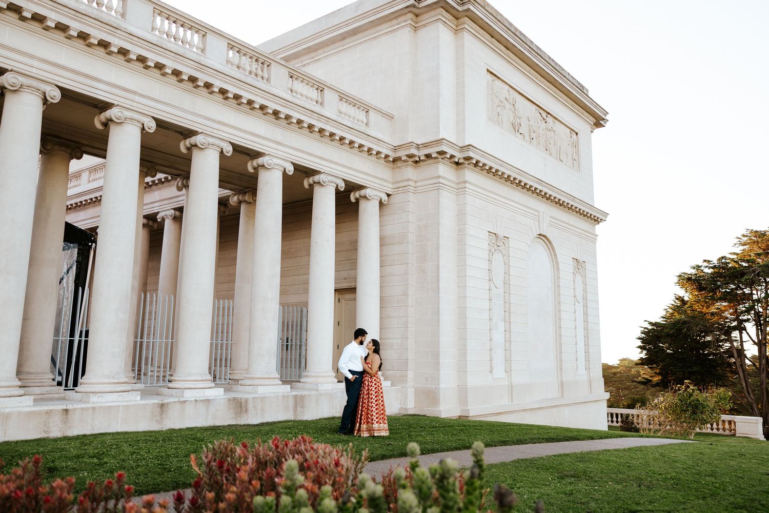 engagement couple at legion of honor is san francisco