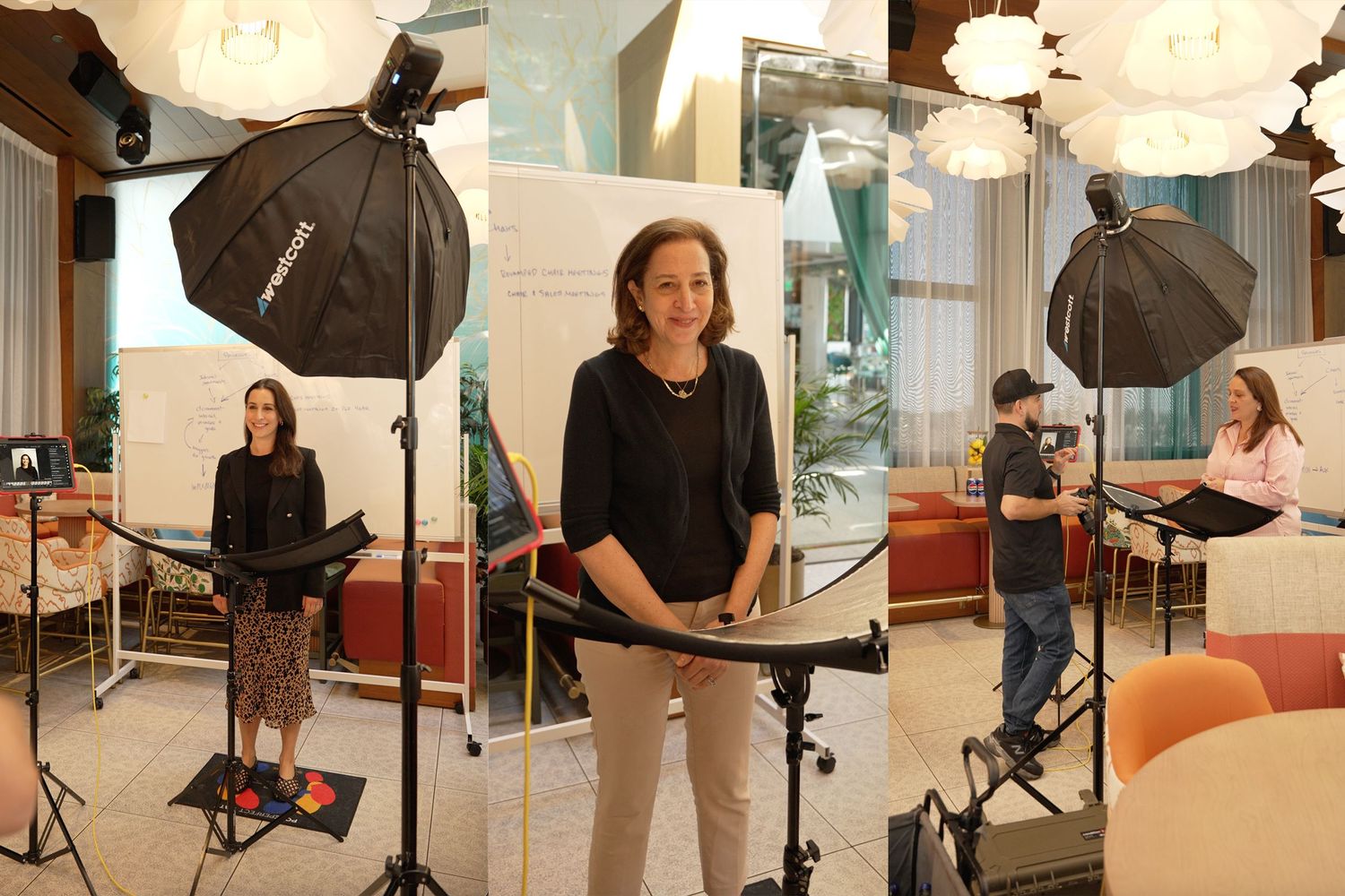 Orlando headshot photographer Ray Alvarez on location photographing a professional client headshot session