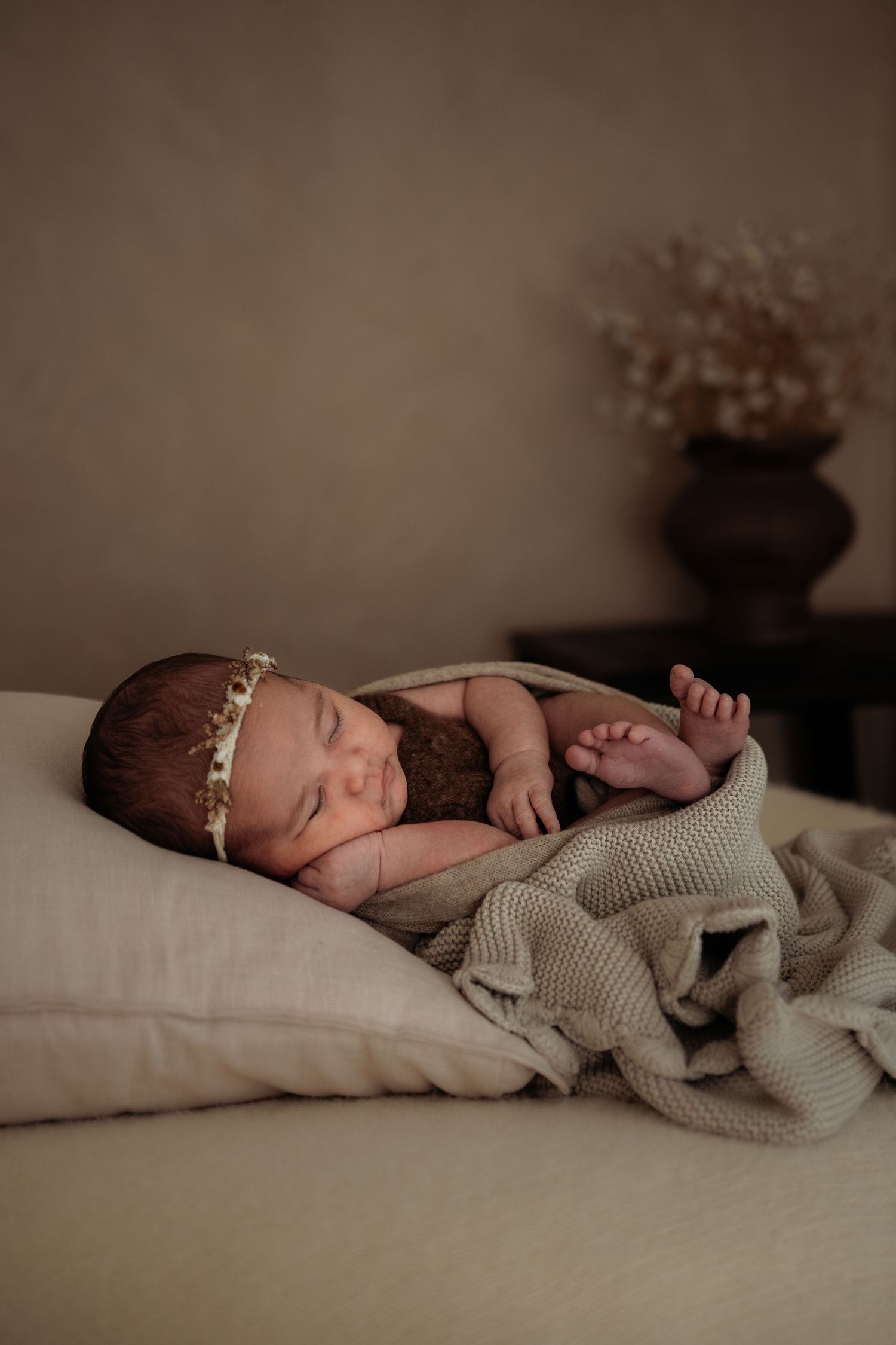 Newborn baby photographed in natural light at Georgina Leigh Photography studio in Penrith