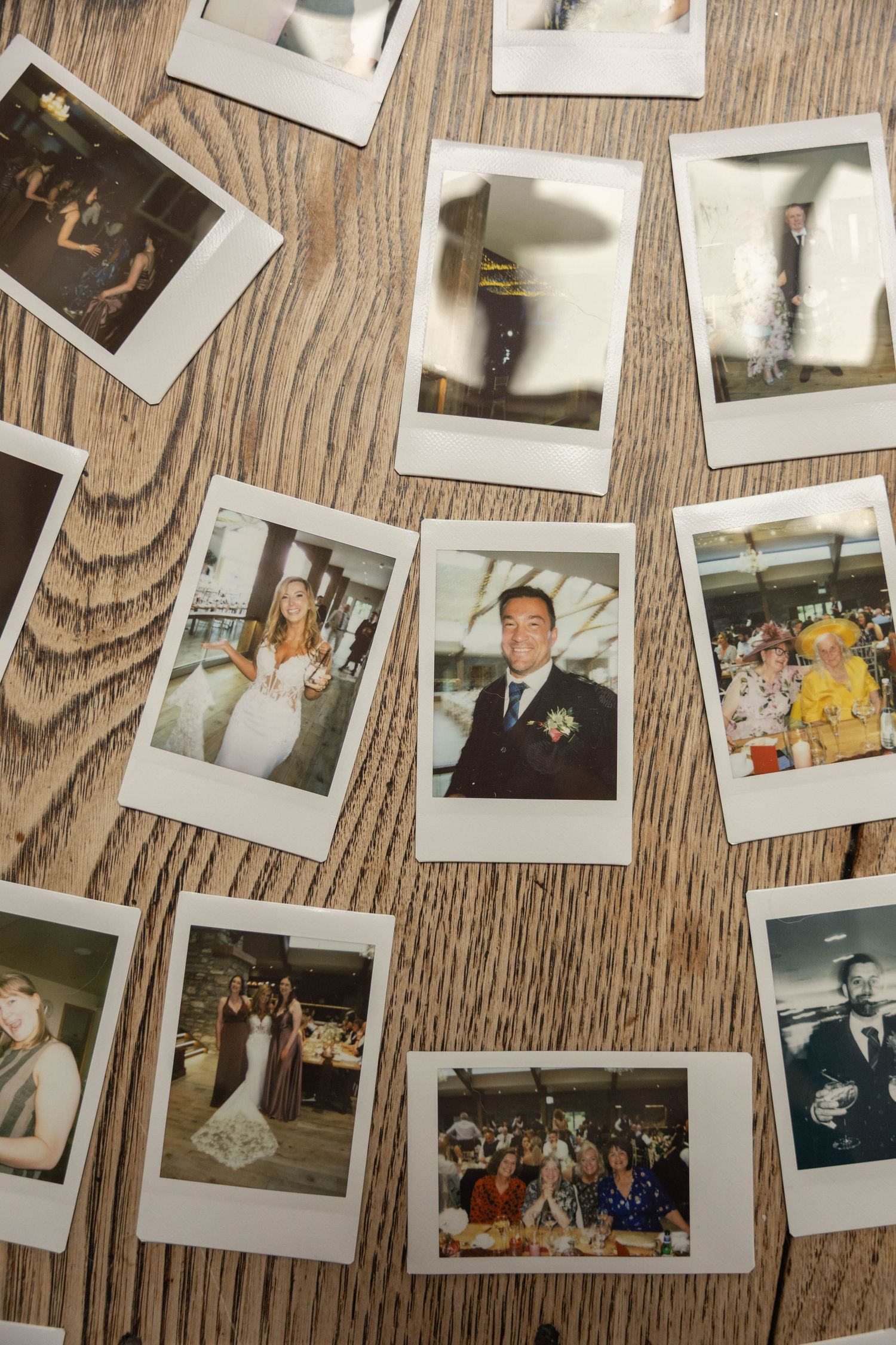 Polaroid photos bride groom