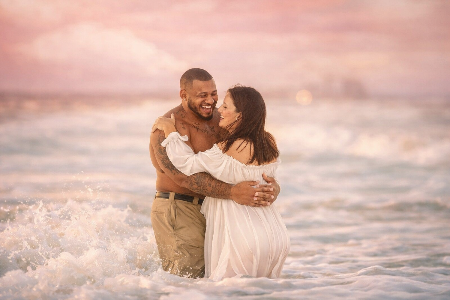 New Jersey maternity session with couple in Ocean City New Jersey