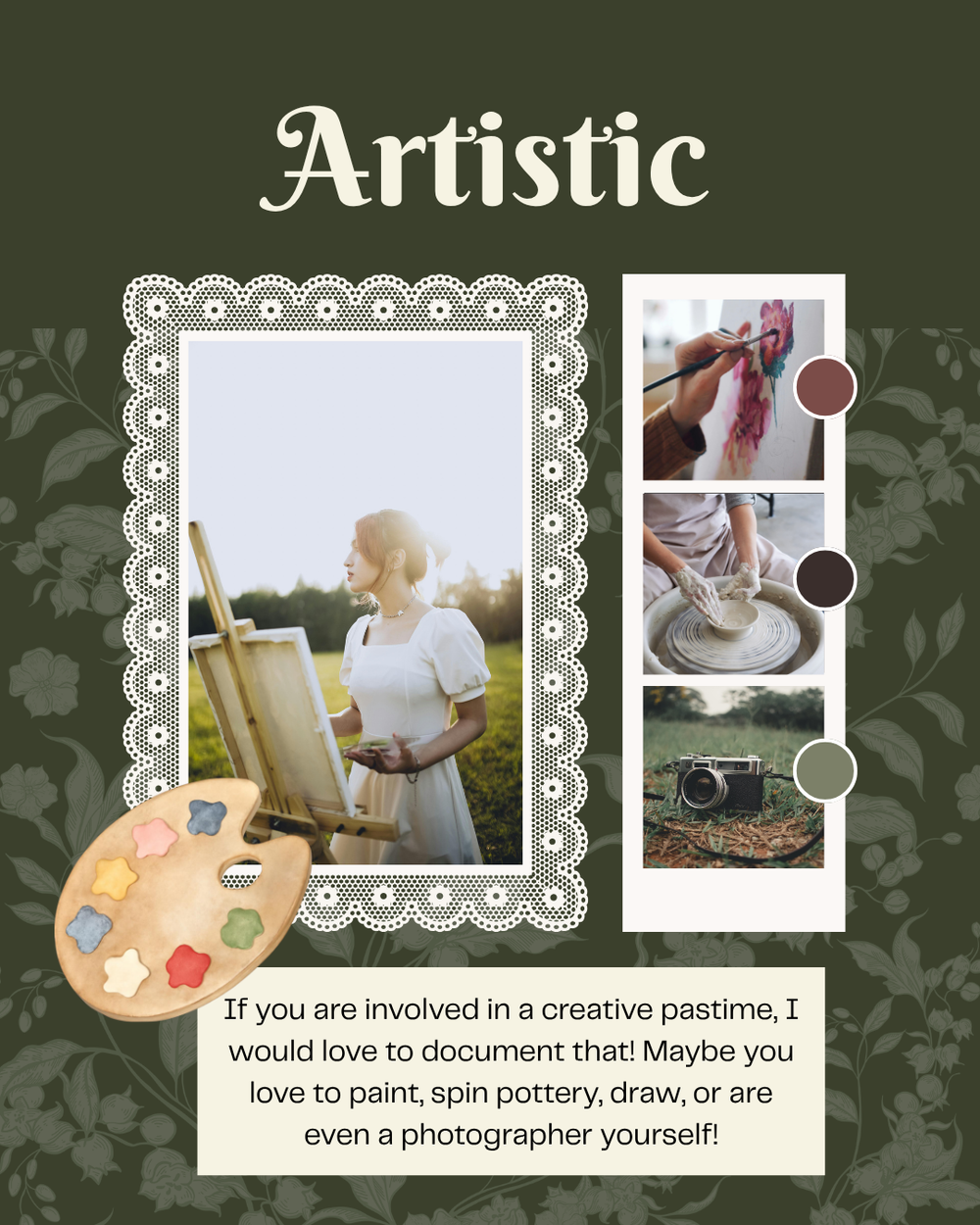 Madison Wisconsin Professional Photographer Model Call for Seniors artistic theme painting spinning pottery clay drawing photography easel