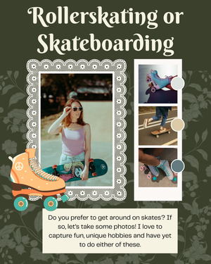 Madison Wisconsin Professional Photographer Model Call for Seniors rollerskating rollerblading skateboarding theme hippie cool urban retro